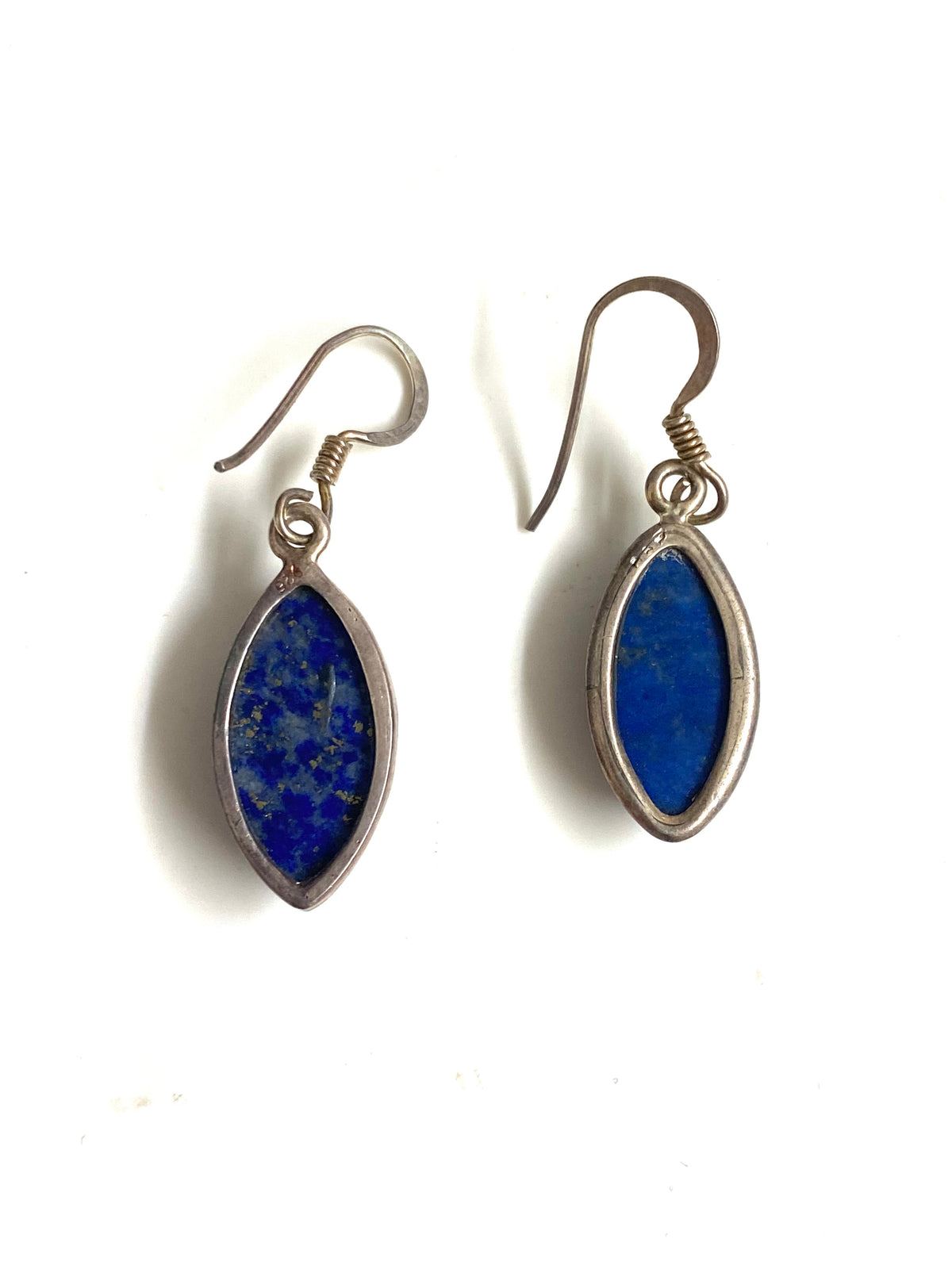 Sterling Silver Marquis Lapis Lazuli Earrings