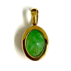 9ct Yellow Gold Jadeite Pendant