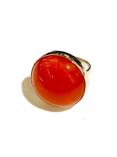 Sterling Silver Cabochon Carnelian Ring