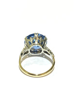 9ct White and Yellow Gold 10.17ct Created Blue Spinel Cocktail Ring