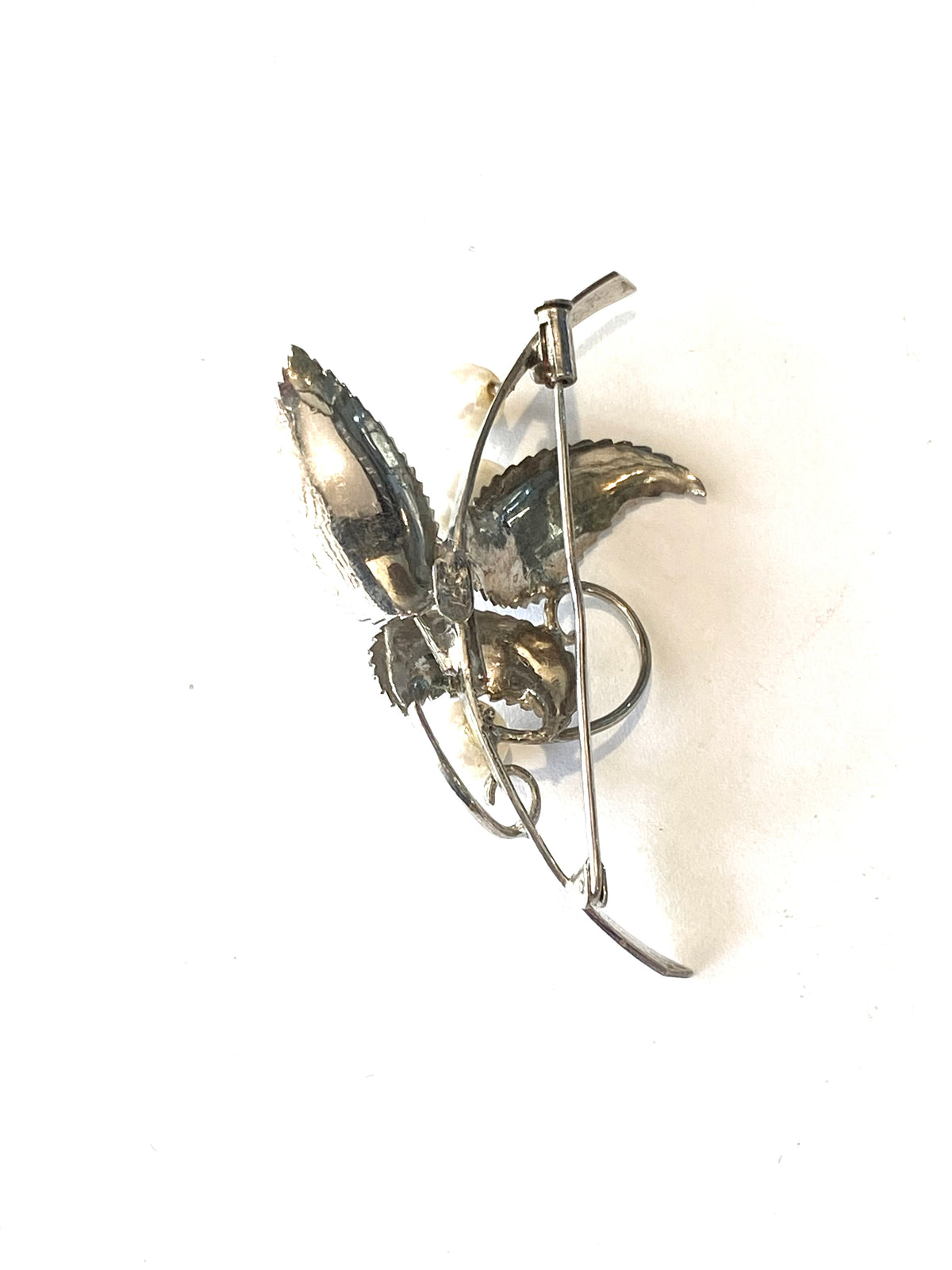Sterling Silver and Pearl Floral Brooch