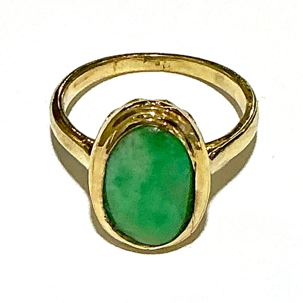 9ct Gold Natural Jadeite Ring