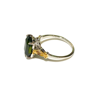 18ct Gold 3ct Parti Coloured Cushion Cut Sapphire Ring