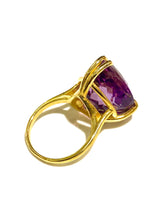 9ct Yellow Gold Three Claw Amethyst Ring