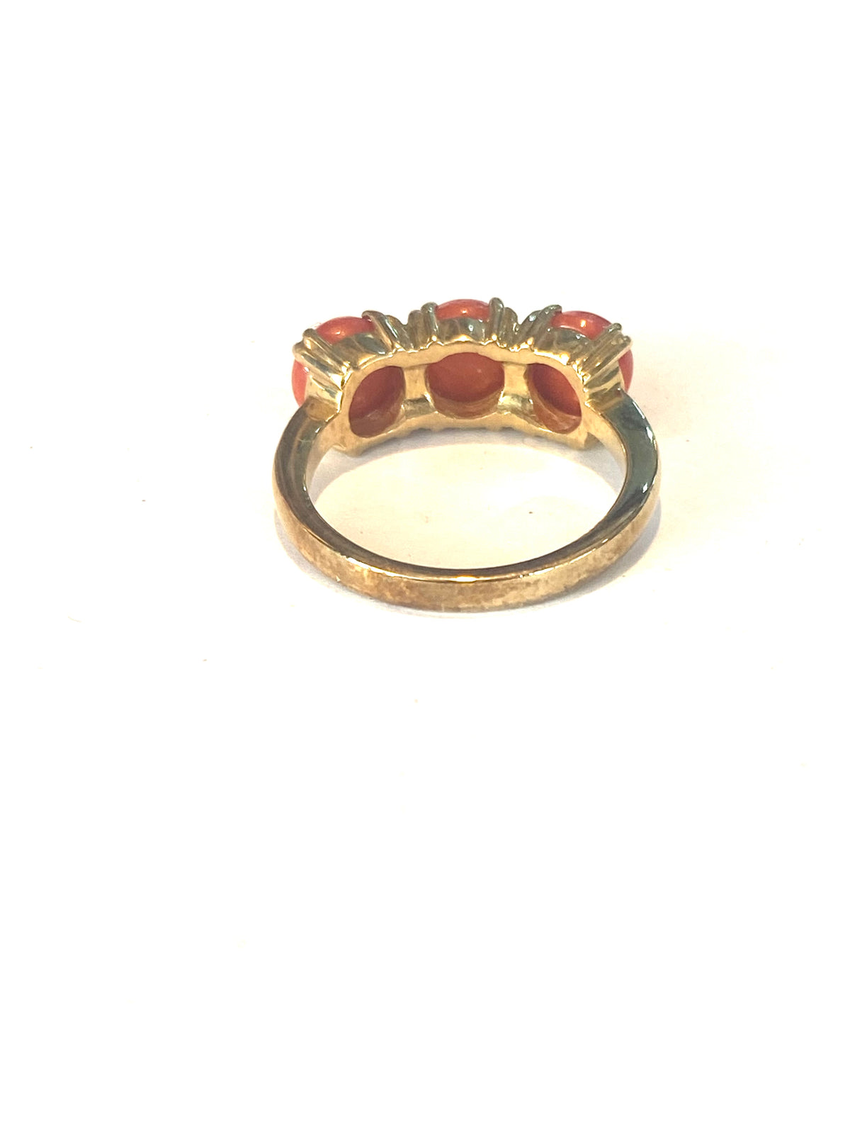 9ct Gold Coral Bridge Ring