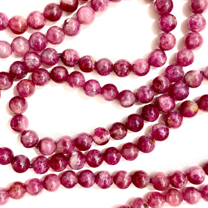 Natural Pink Rhodonite Beaded Necklace