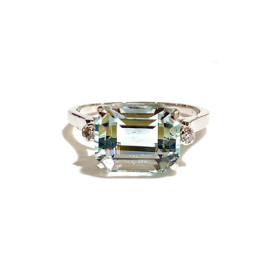 9ct White Gold 4.2ctw Aquamarine and Diamond Ring