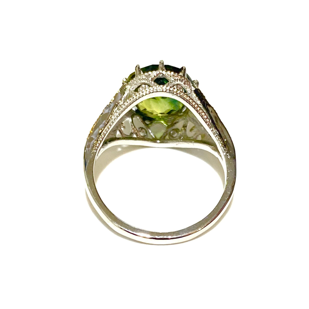 18ct Gold 4ct Round Faceted Parti Coloured Sapphire Ring