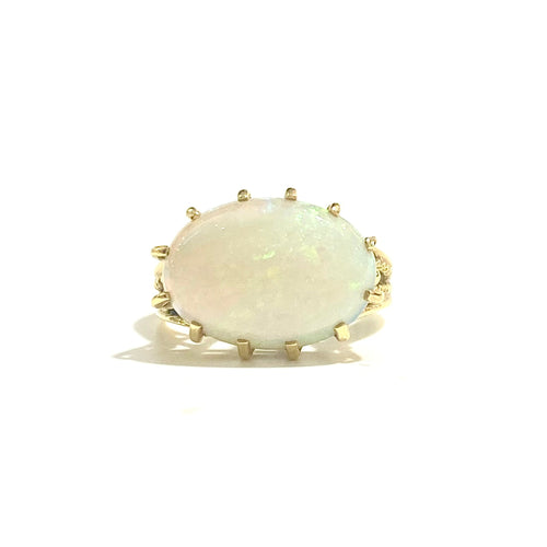 18ct Yellow Gold Solid Mintabie Opal Ring