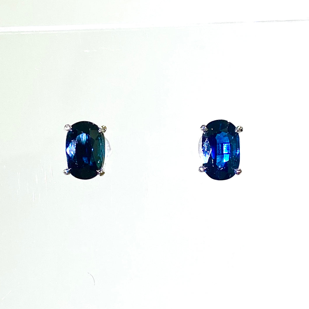 9ct White Gold 2.15ct Sapphire Stud Earrings