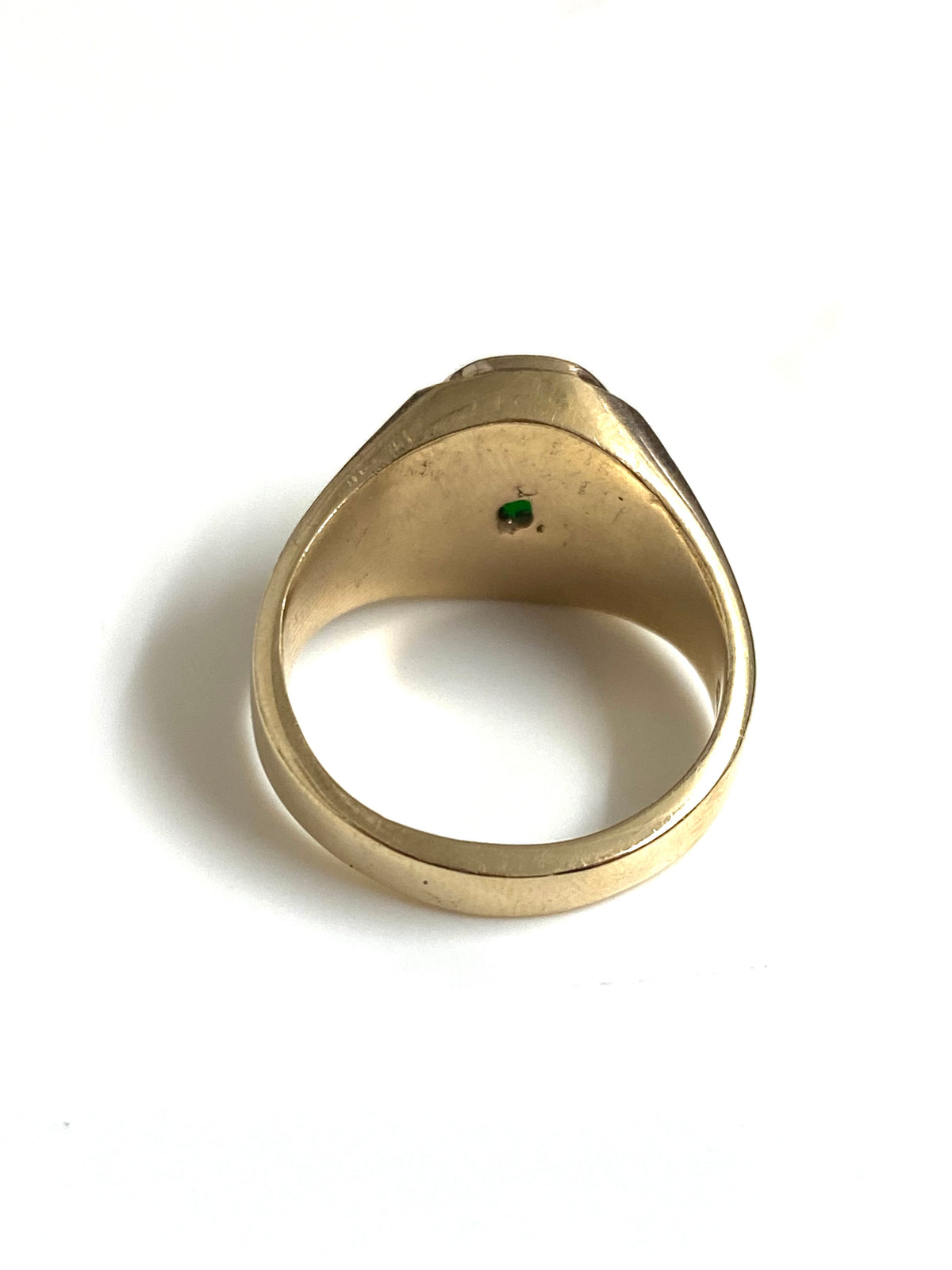 9ct Gold Jade Ring with Wide Band