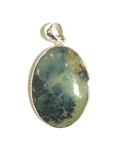 Sterling Silver Oval Moss Agate Pendant