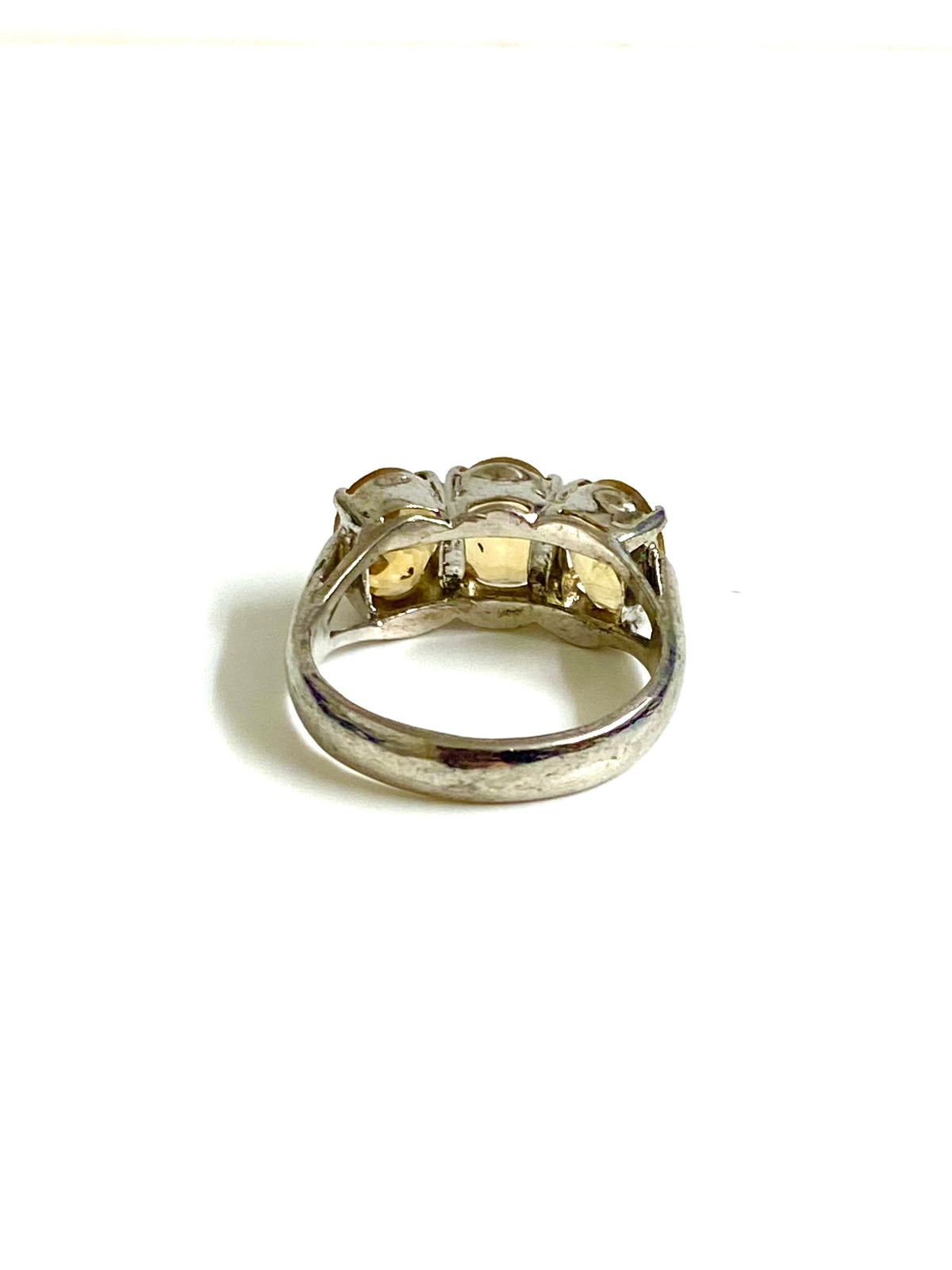 Sterling Silver Citrine Trilogy Ring