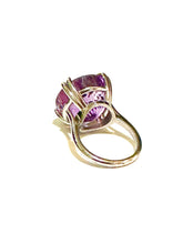 9ct White Gold Faceted Amethyst Ring