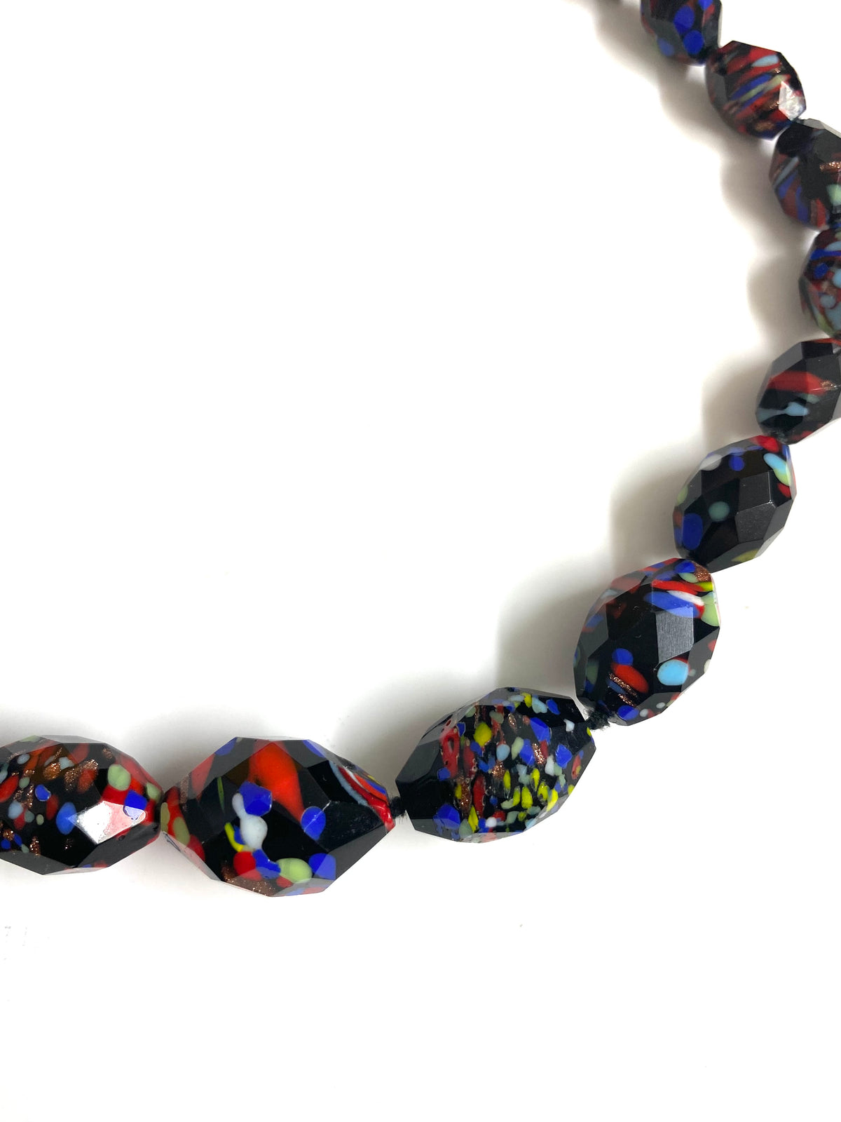 Vintage Italian Faceted Glass Beaded Necklace