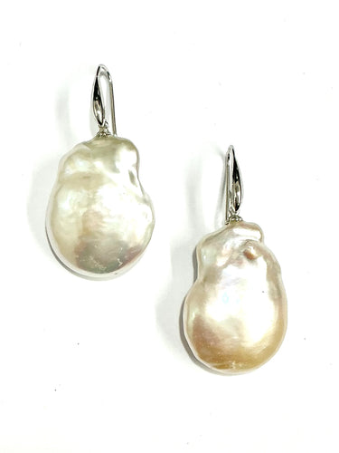 Sterling Silver Baroque Pearl Drop Earrings