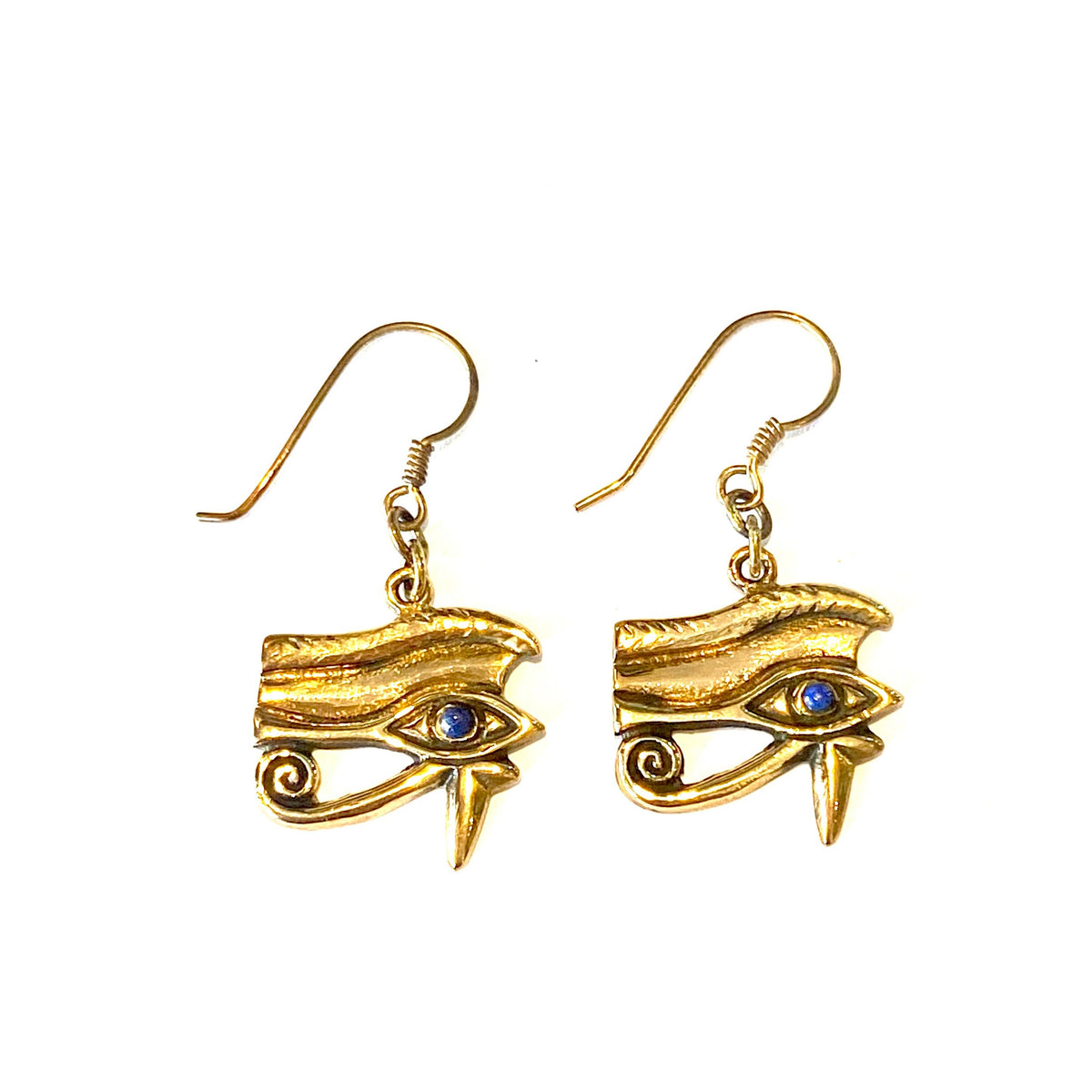 Brass Eye of Horus Earrings