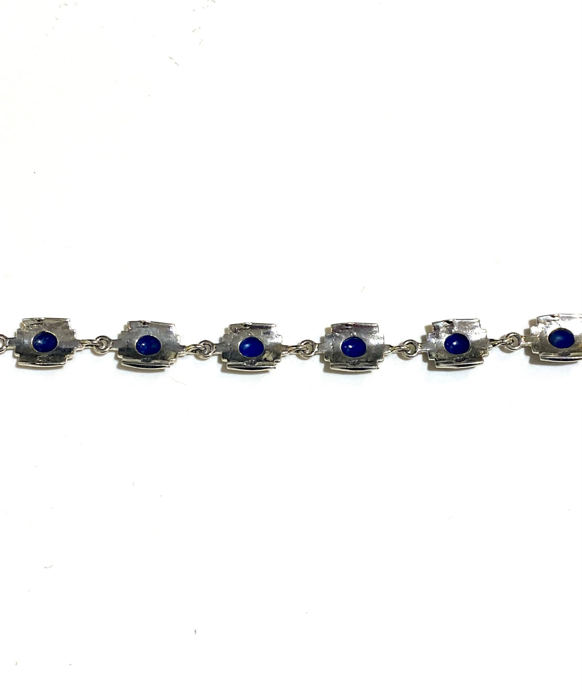 Sterling Silver Lapis Lazuli and Marcasite Bracelet