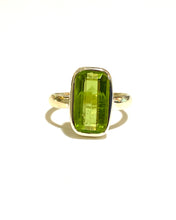 Sterling Silver Large 5ct Bezel Set Peridot Ring