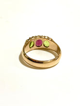 15ct Gold Peridot & Garnet Ring