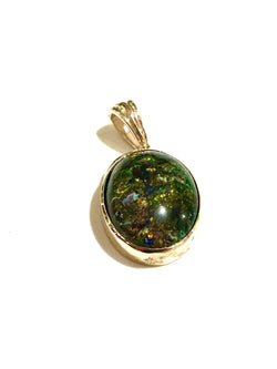 9ct Gold Black Opal Pendant