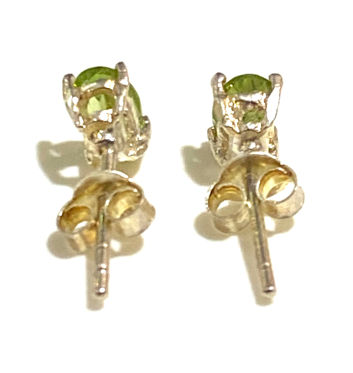 Small Sterling Silver Peridot Stud Earrings
