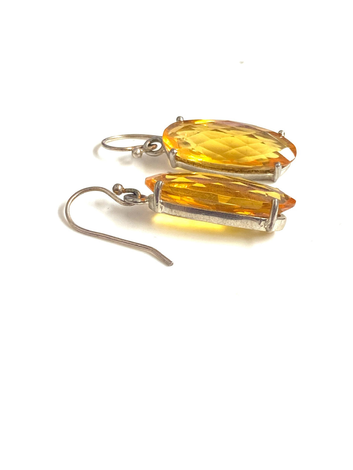 Sterling Silver Rounded Citrine Earrings