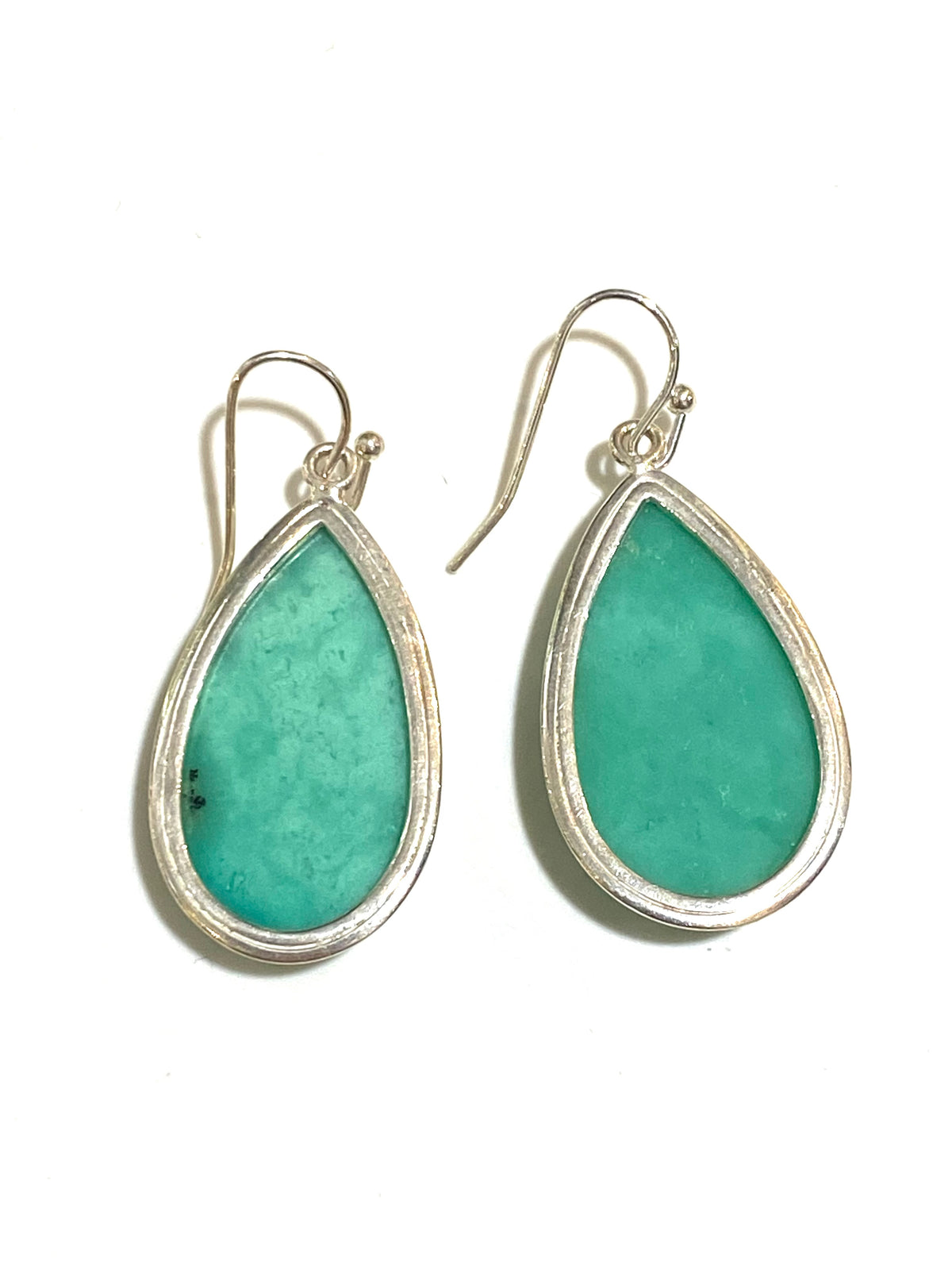 Sterling Silver Chrysoprase Teardrop Earrings