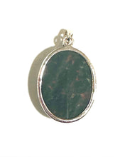 Oval Sterling Silver Bloodstone Pendant