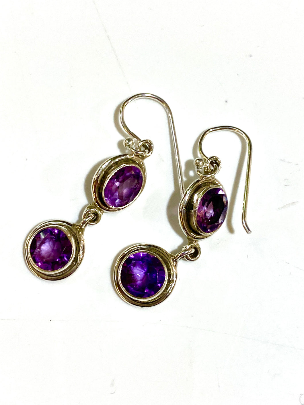 Amethyst Sterling Silver Drop Earrings