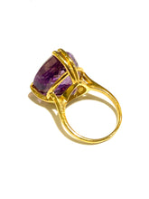 9ct Yellow Gold Three Claw Amethyst Ring