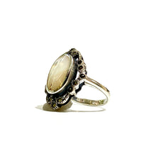 Sterling Silver Marcasite and Mother of Pearl Ring