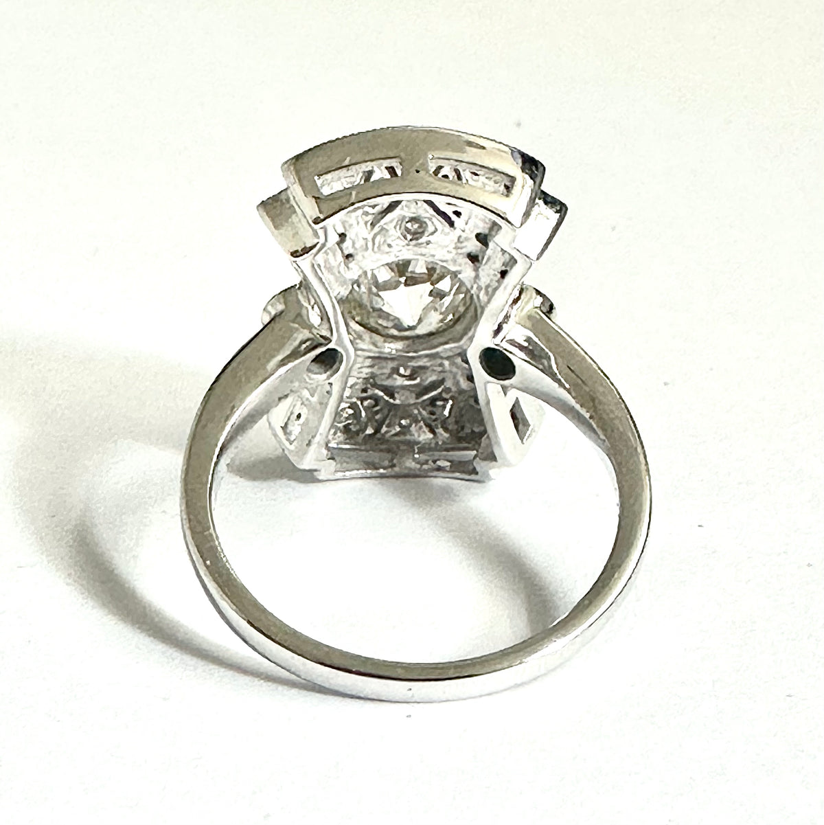 9ct White Gold 1.60ctw Diamond Art Deco Style Filigree Ring