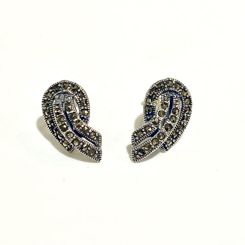 Sterling Silver Marcasite Stud Earrings