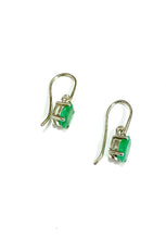 Emerald Sterling Silver Drop Earrings