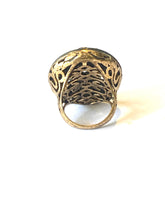 Brass and Crystal Ring