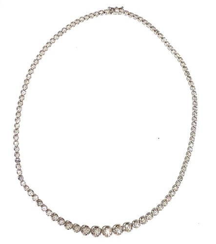 18ct White Gold Diamond Tennis Necklace