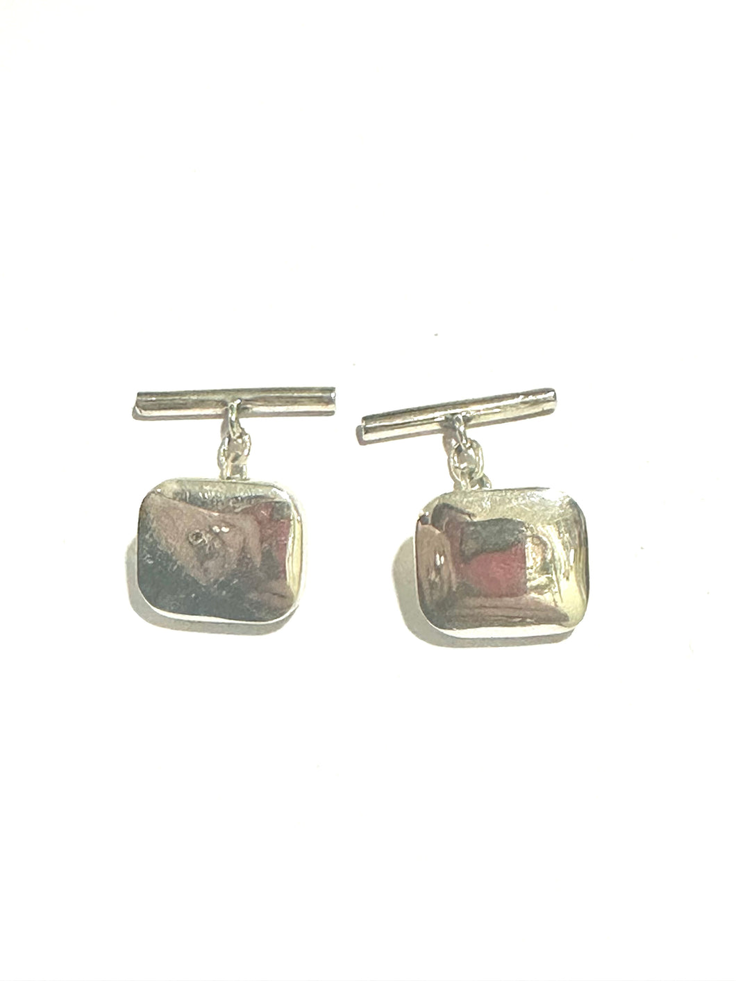 Plain Silver Square Cufflinks