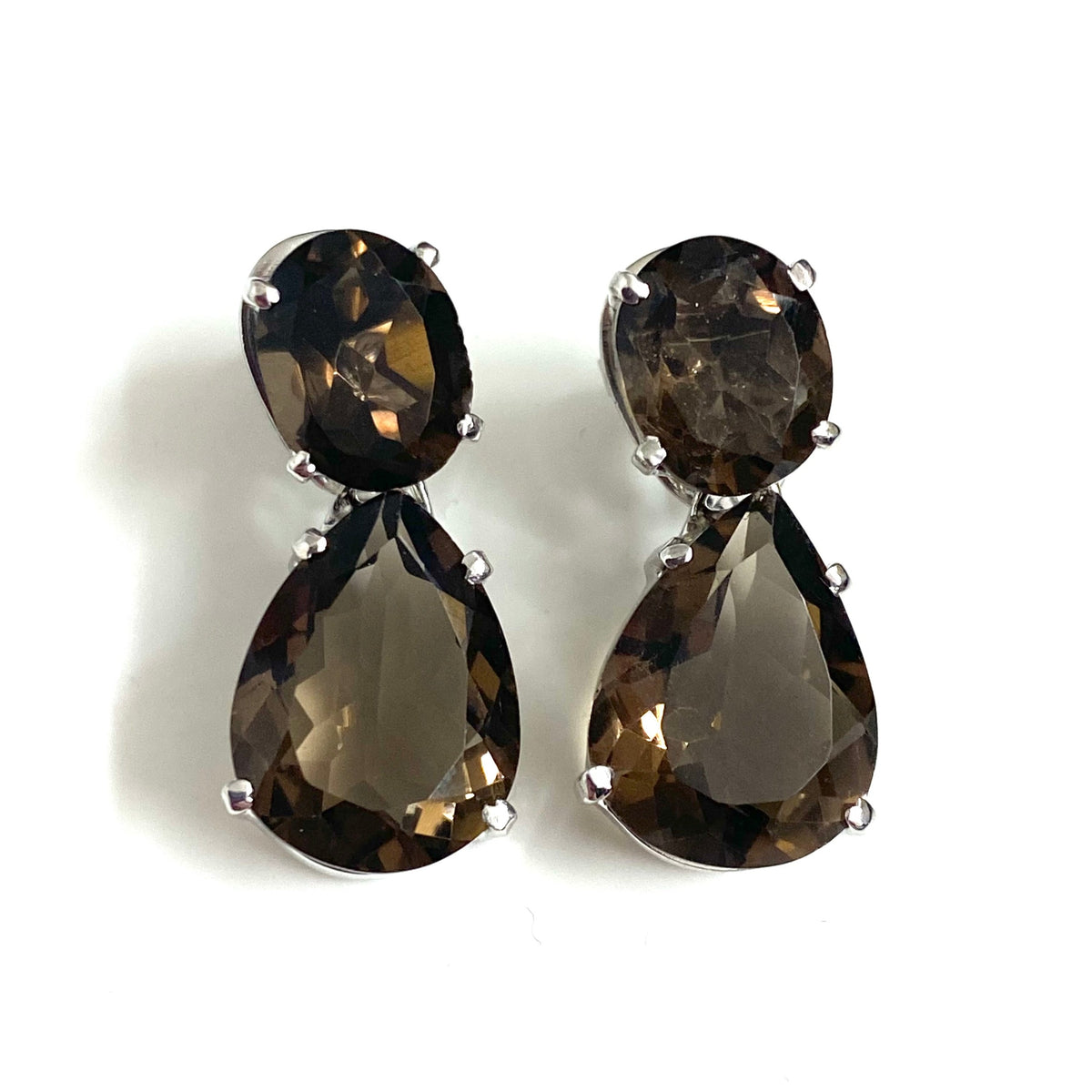 Sterling Silver Smokey Quartz Earrings
