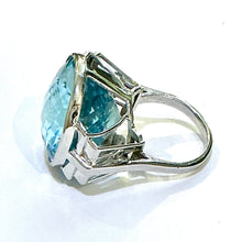 9ct White Gold Checkerboard Cut Dome Natural Topaz Ring