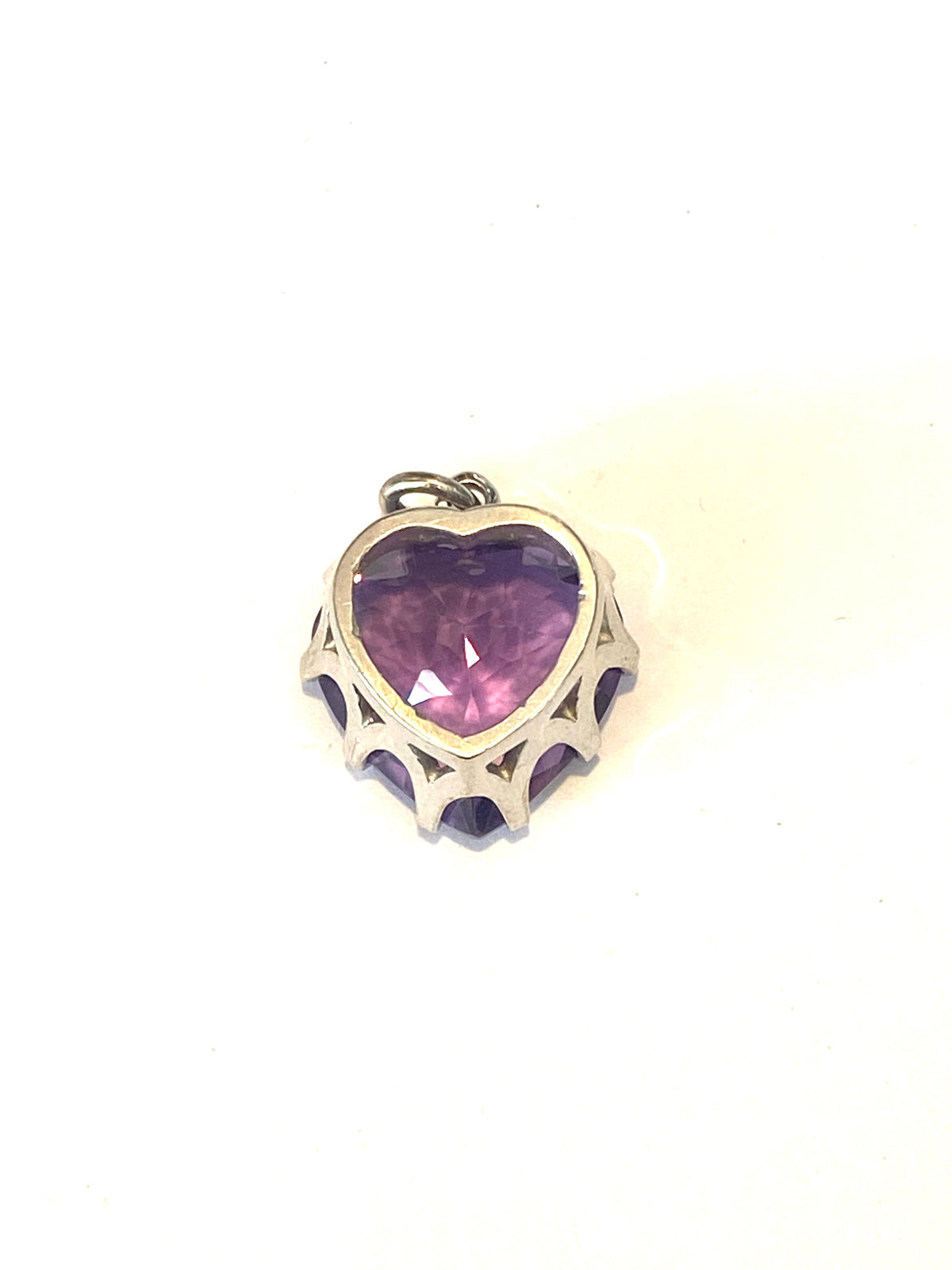 Sterling Silver Heart Shaped Amethyst Pendant