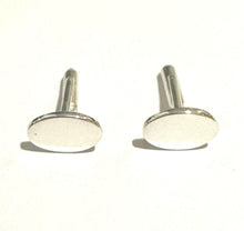 Plain Silver Oval Cufflinks