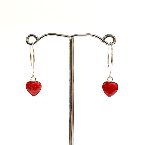 Sterling Silver Heart Hoop Earrings