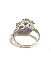 Sterling Silver Tanzanite Cluster Ring