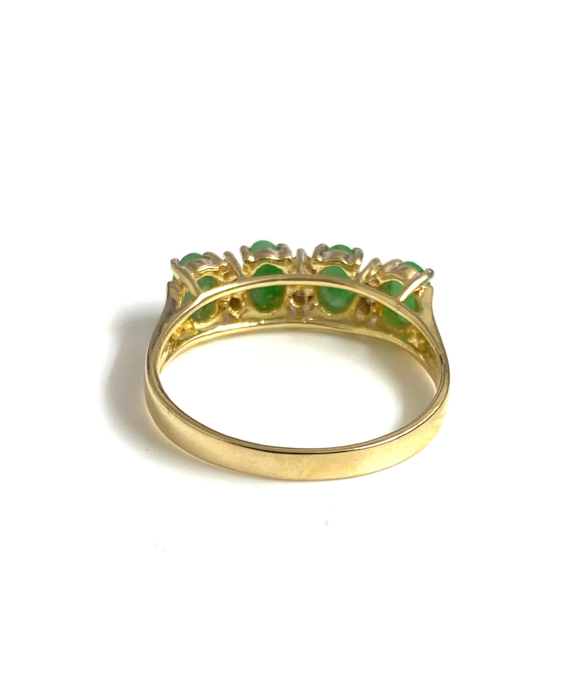 14ct Gold Jadeite and Diamond Ring