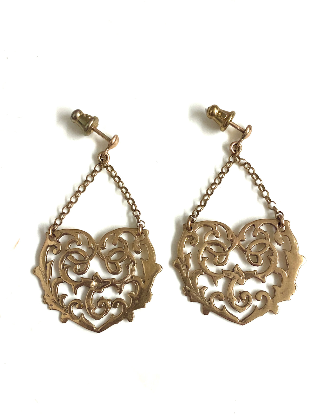 9ct Gold Cut Out Heart Earrings