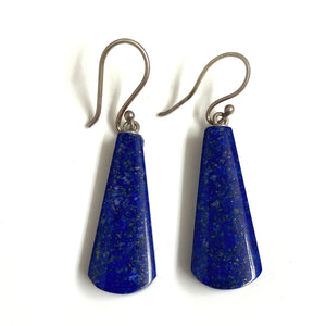 Sterling Silver Lapis Lazuli Long Drop Earrings