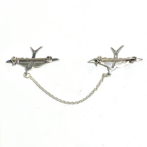 Sterling Silver Marcasite Bird Double Brooch