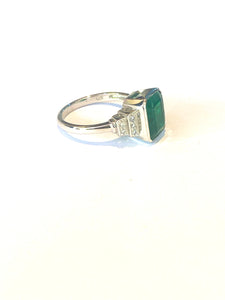 9ct White Gold 3.88ct Emerald and Diamond Ring