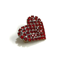 Red Crystal Heart Shaped Brooch